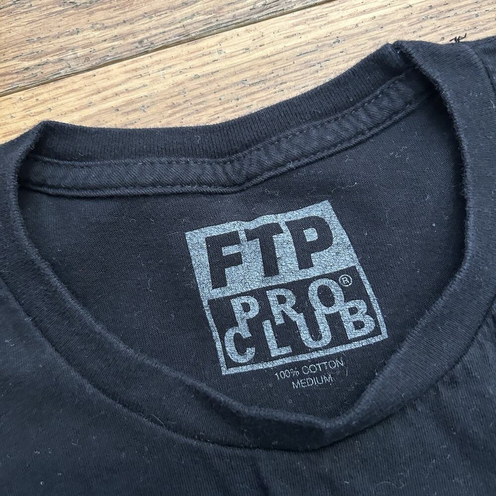 FTP Pro Club Blank Black Tee Shirt Medium - Picture 3 of 6